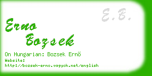 erno bozsek business card